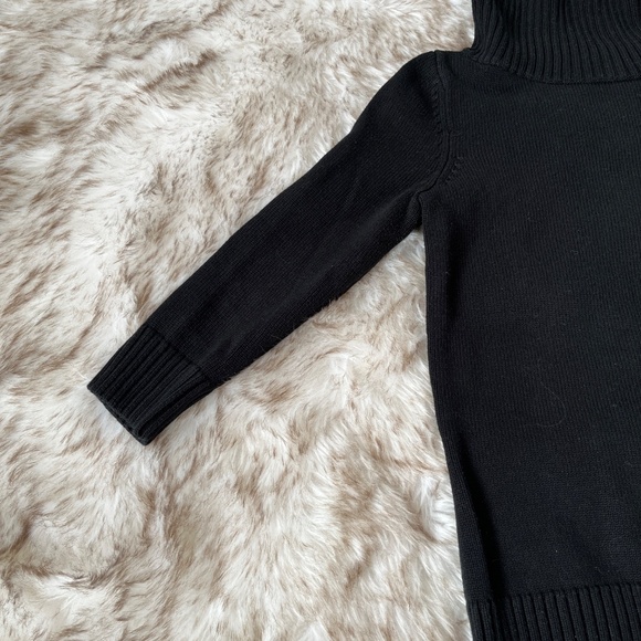 Talbots Petites Black Mock Cowl Neck 3/4 Sleeve Sweater - Picture 4 of 7